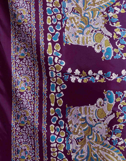 Lavender Dola Silk Printed Saree