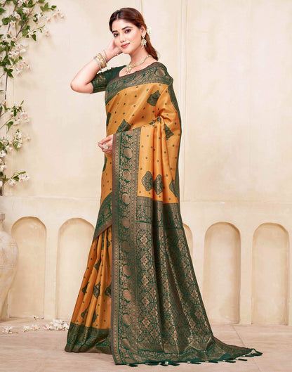 Mustard Yellow Silk Woven Saree