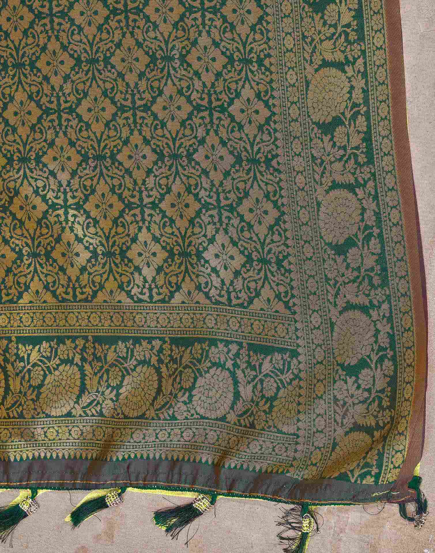 Mustard Yellow Silk Woven Saree