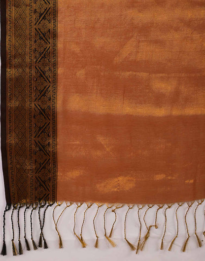 Orange Tissue Cotton Woven Saree