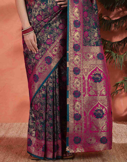 Rama Green Silk Woven Banarasi Saree