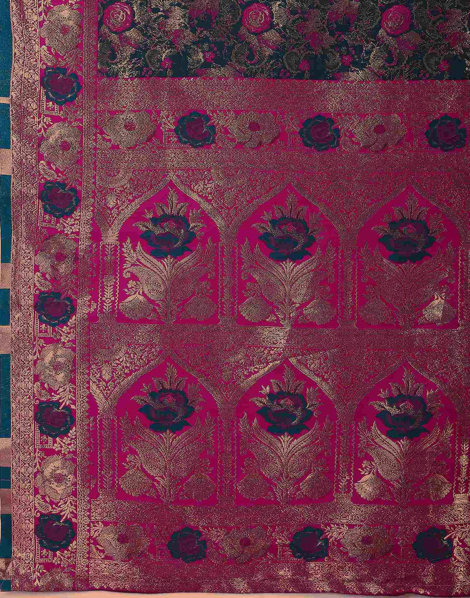 Rama Green Silk Woven Banarasi Saree