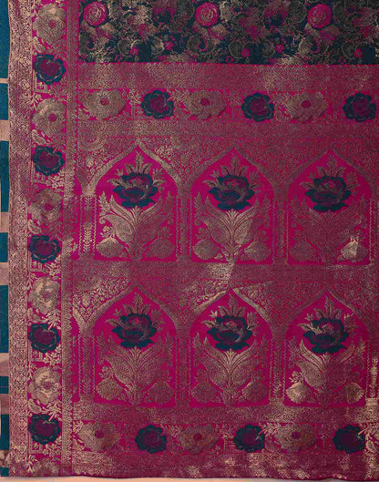 Rama Green Silk Woven Banarasi Saree