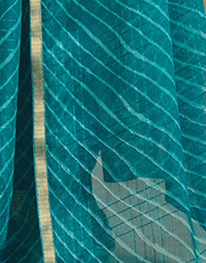 Teal Blue Chiffon Laheriya Saree