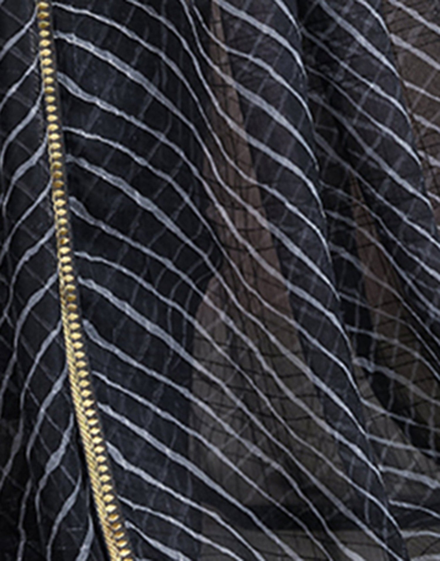 Black Chiffon Laheriya Saree