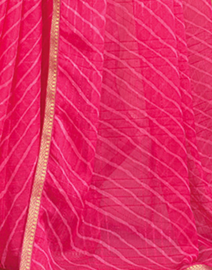 Dark Pink Chiffon Laheriya Saree