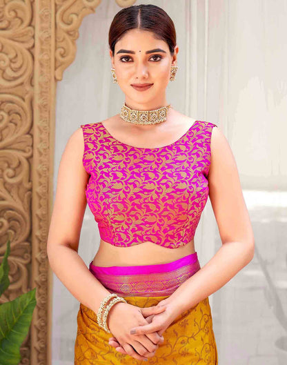 Mustard Yellow Silk Woven Kanjivaram Saree