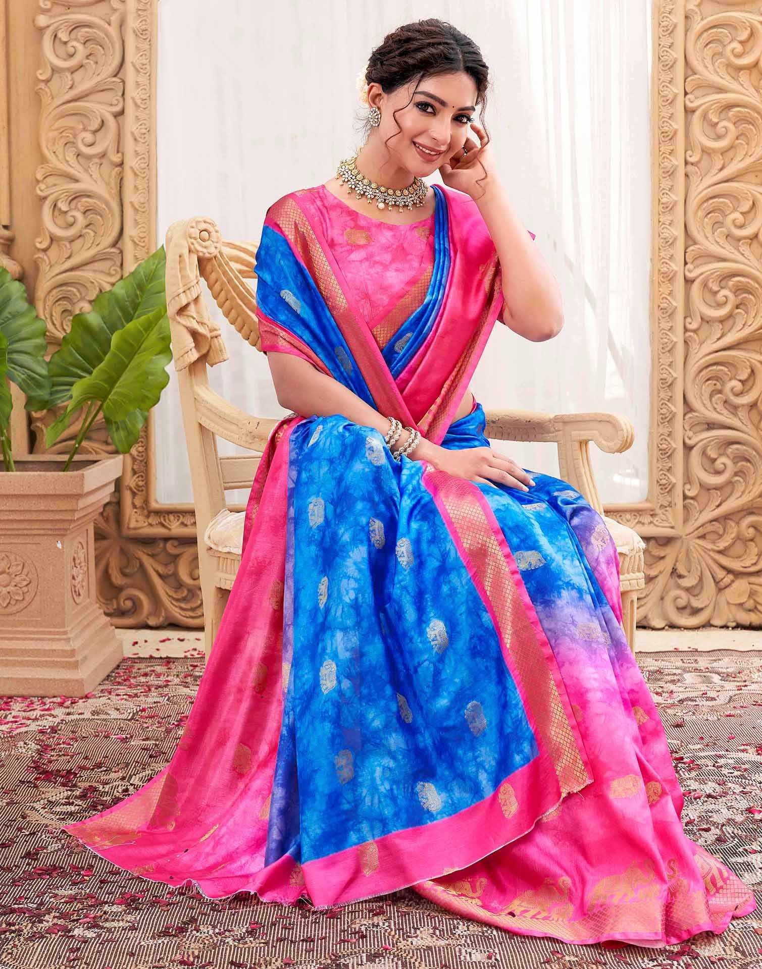 Blue Silk Woven Kanjivaram Saree