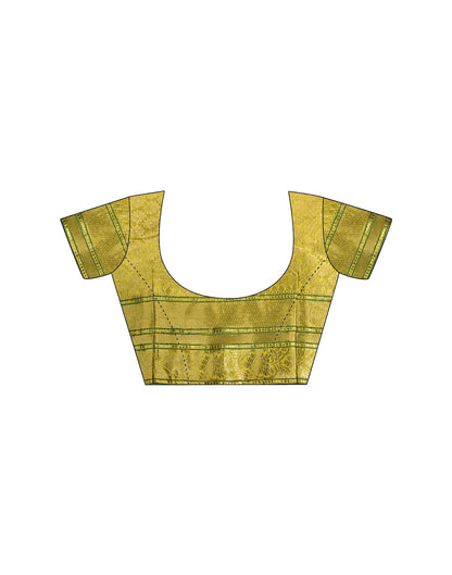 Yellow Silk Woven Saree