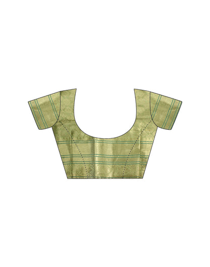 Pista Green Silk Woven Saree