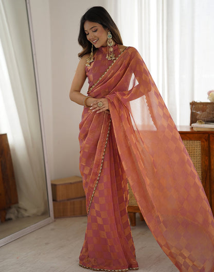 Pink Shimmer Woven Saree