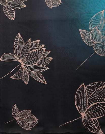 Opal Blue Satin Printed Saree