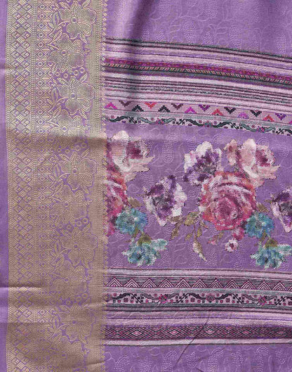 Purple Silk Printed Saree