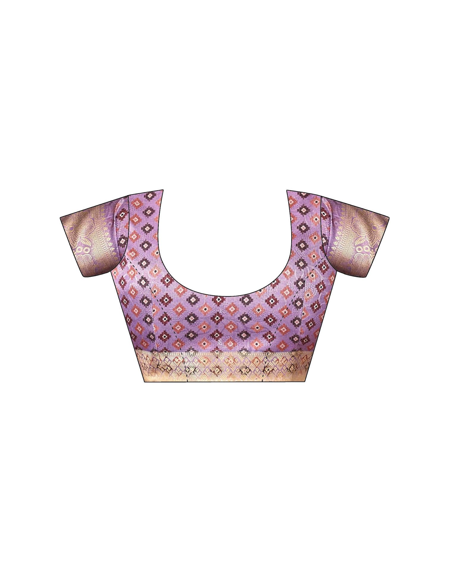 Purple Silk Printed Saree