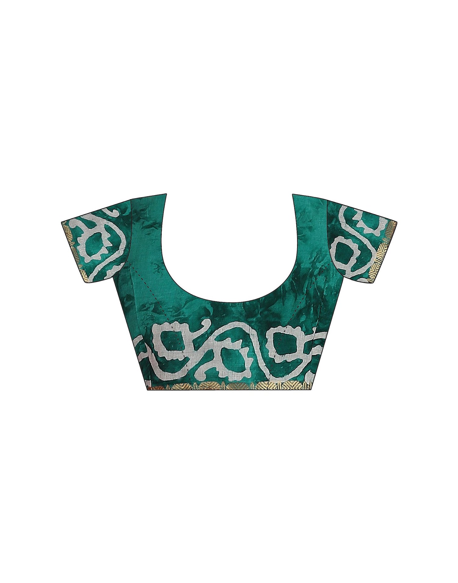 Teal Green Cotton Printed Saree