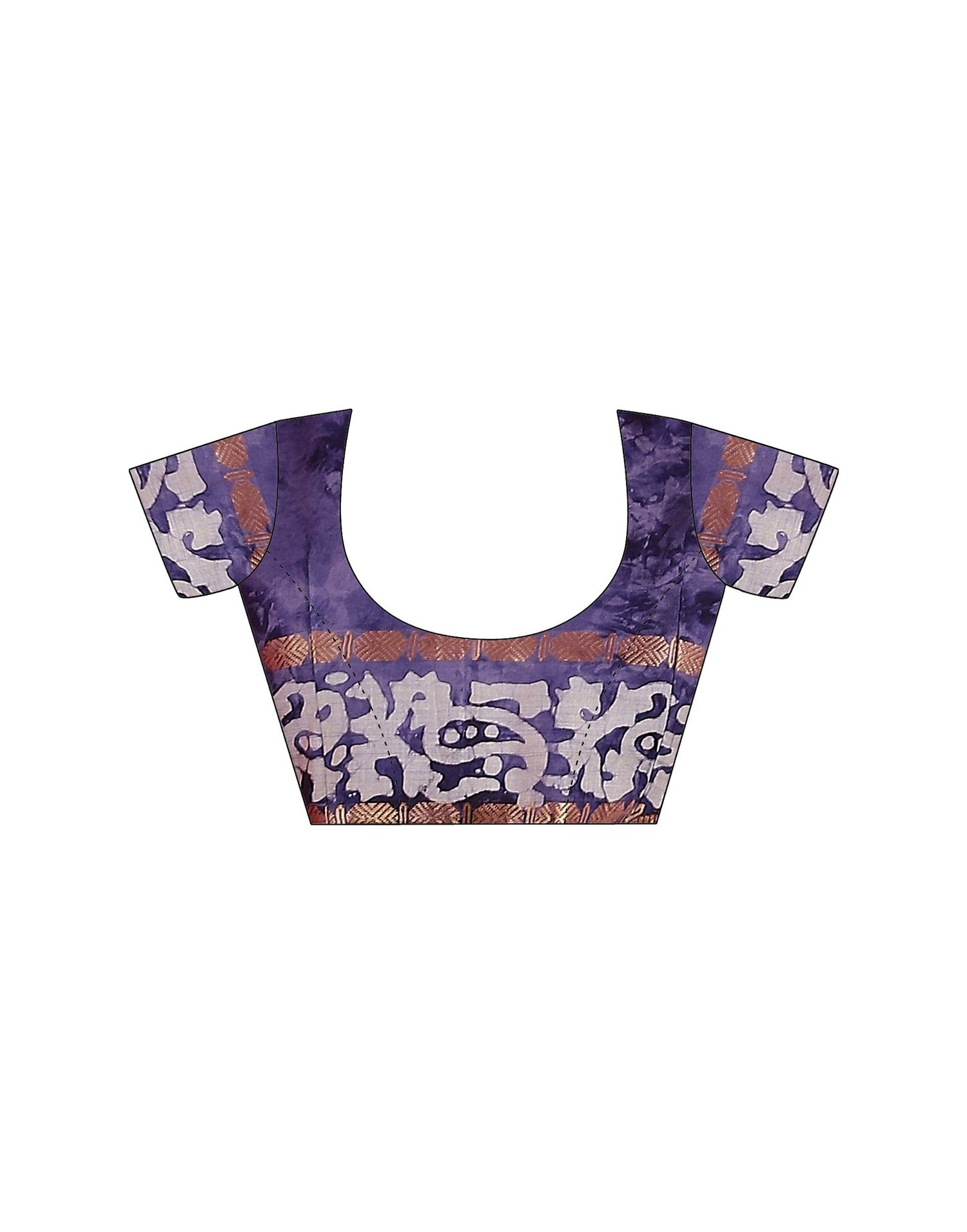 Purple Cotton Printed Saree