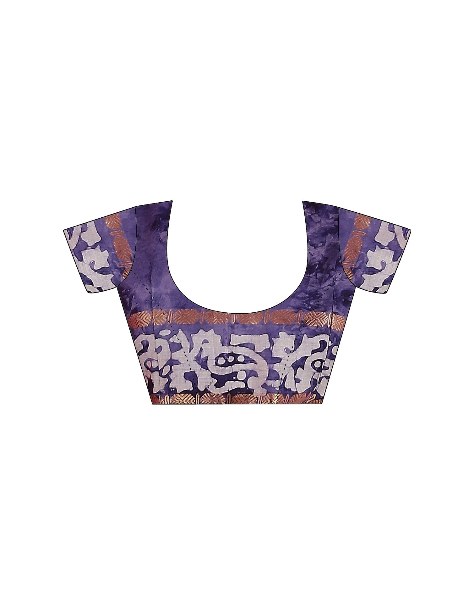 Purple Cotton Printed Saree