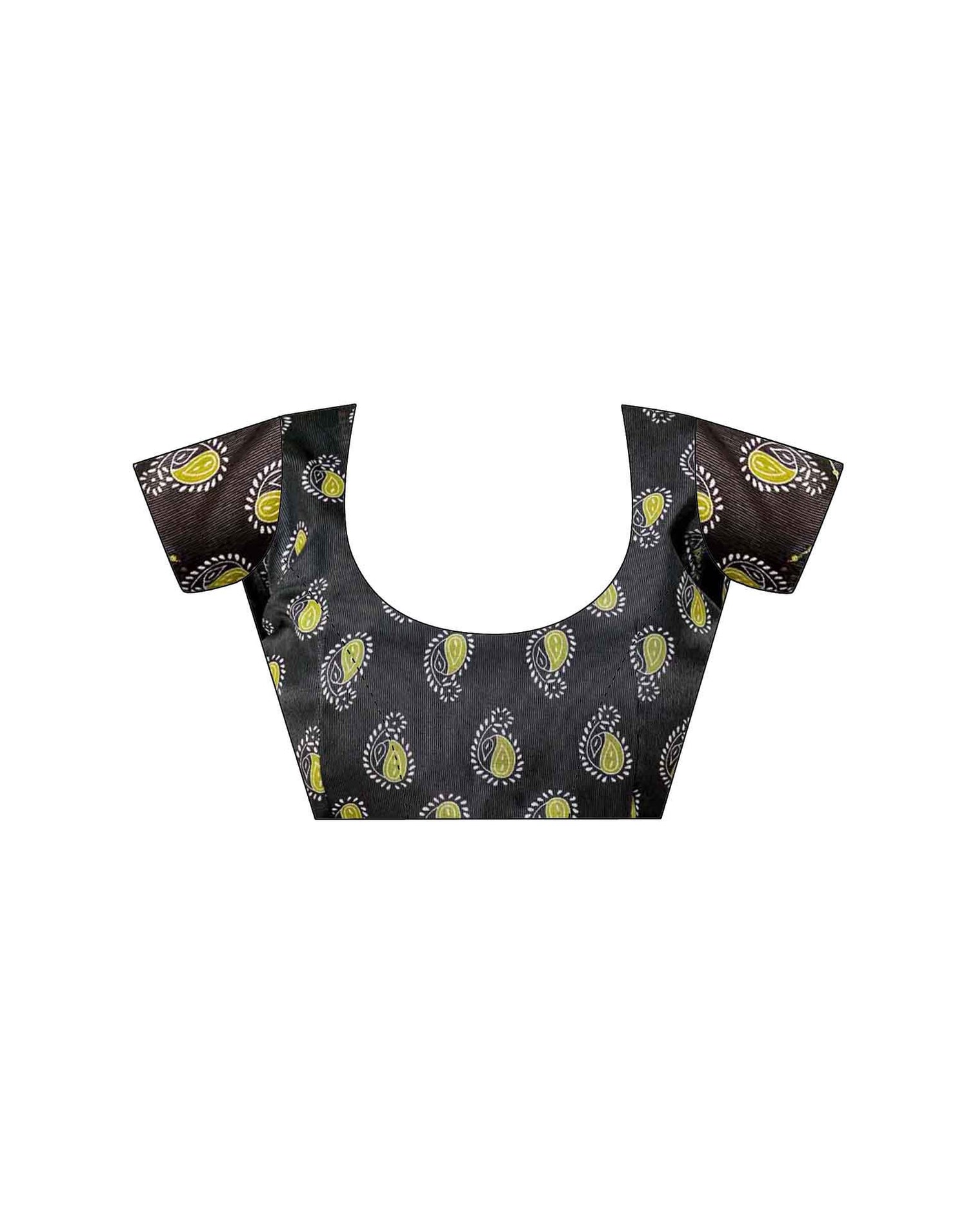 Olive Green Chanderi Printed Saree