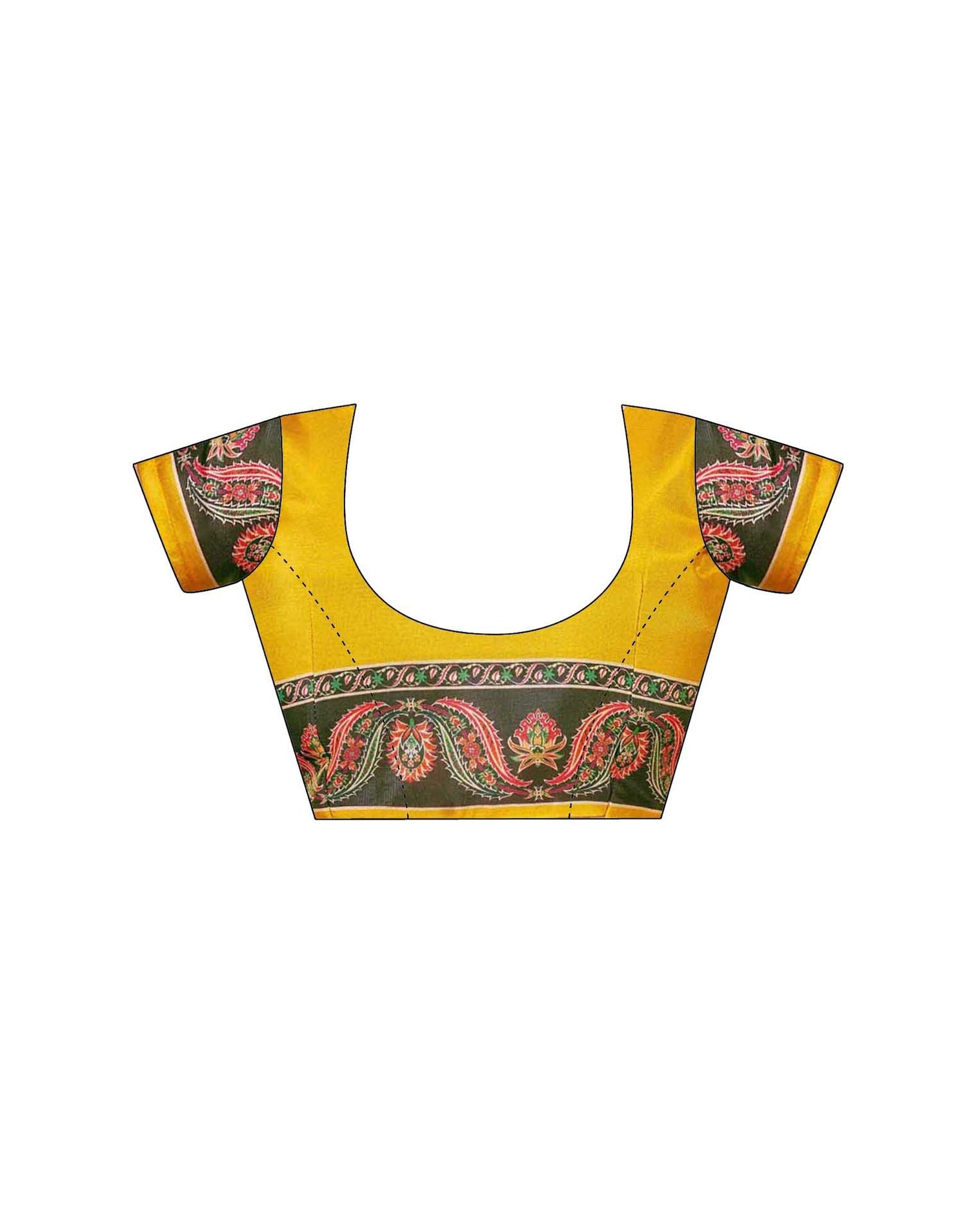 Mustard Yellow Chanderi Printed Saree