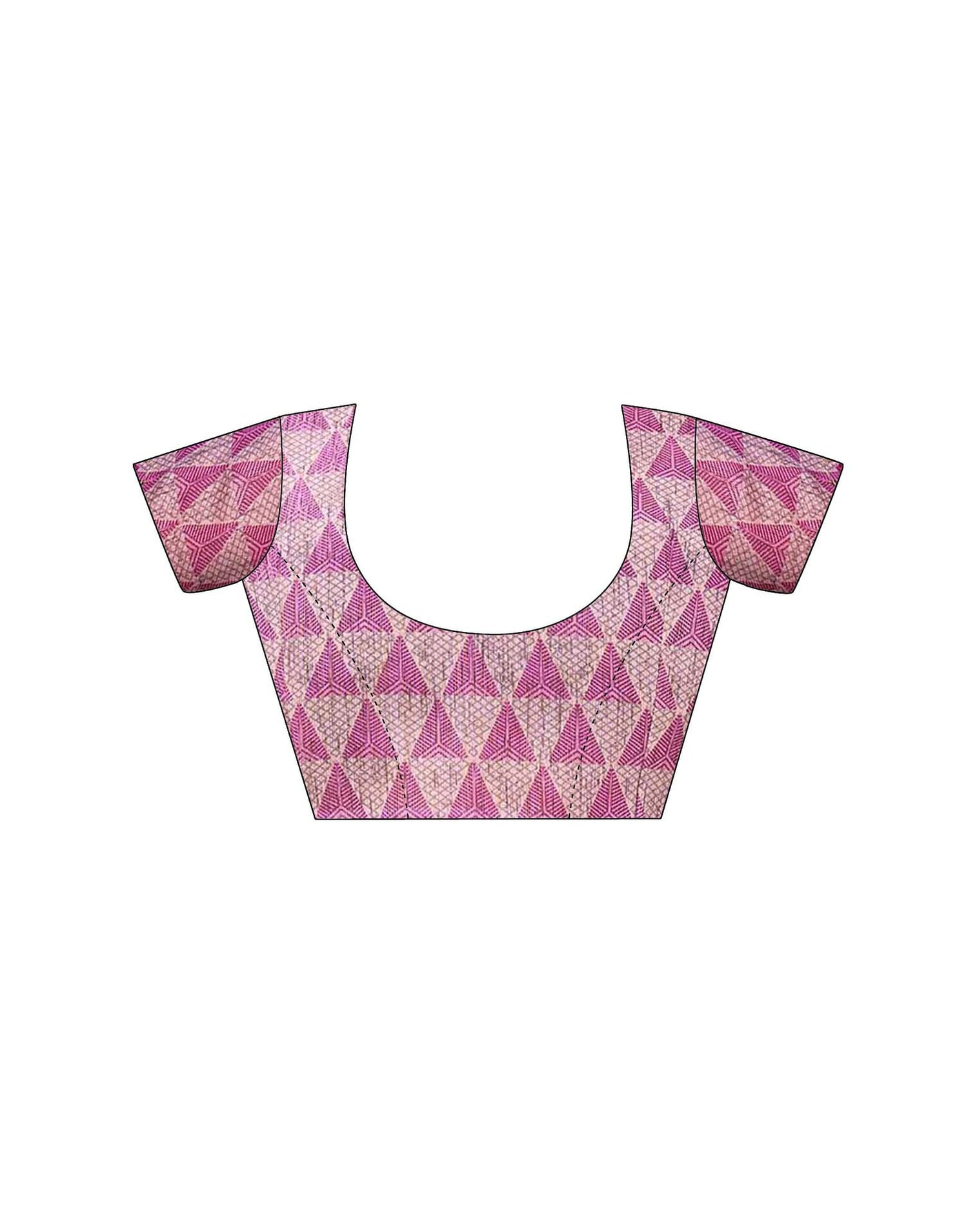Pink Chanderi Printed Saree