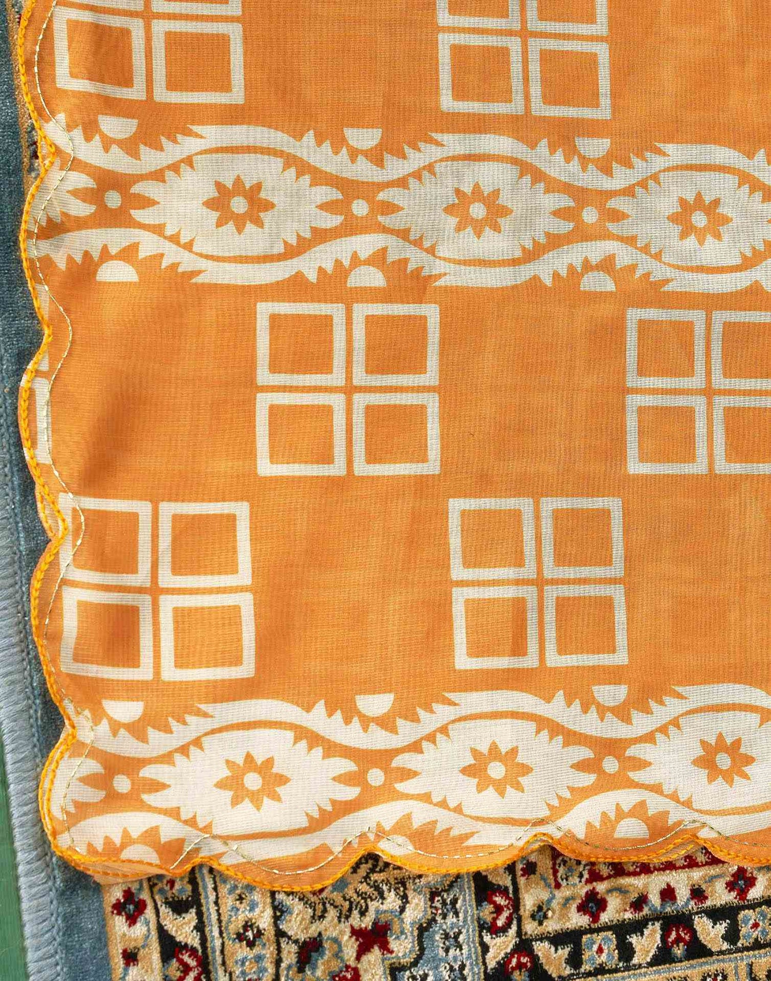 Turmeric Yellow Chanderi Printed Saree