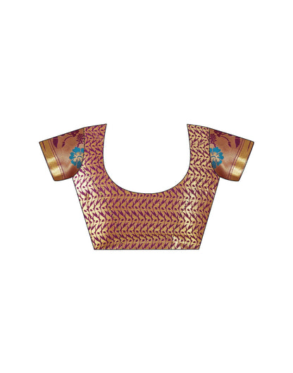 Dark Purple Silk Woven Paithani Saree