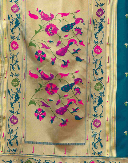 Rama Green Silk Woven Paithani Saree