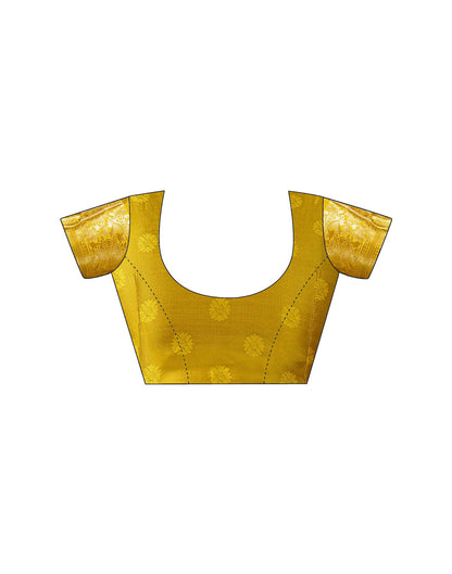 Mustard Yellow Silk Woven Saree