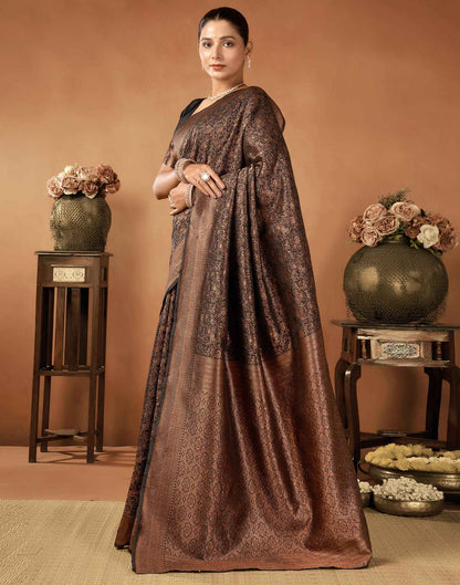 Black Silk Woven Saree