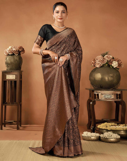 Black Silk Woven Saree