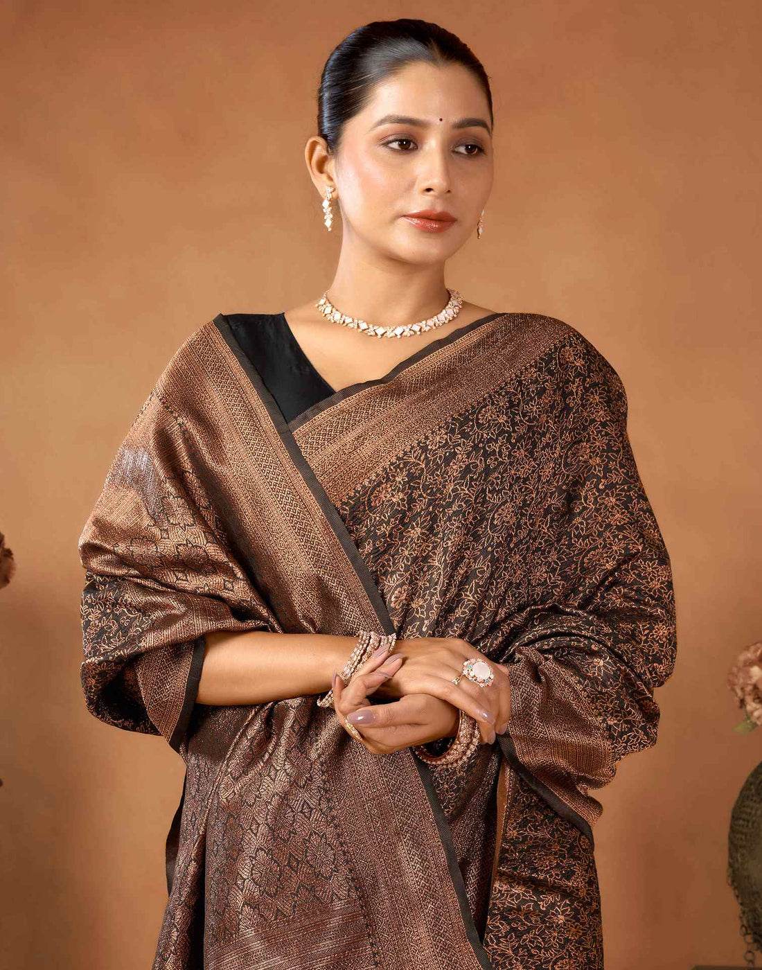 Black Silk Woven Saree
