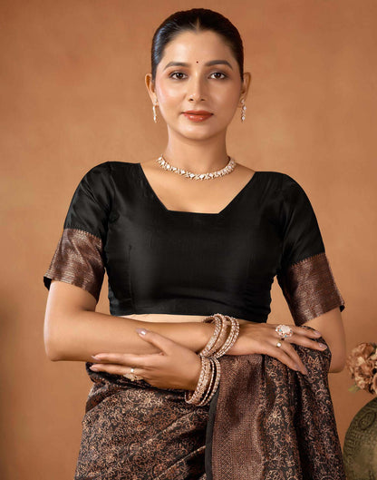Black Silk Woven Saree