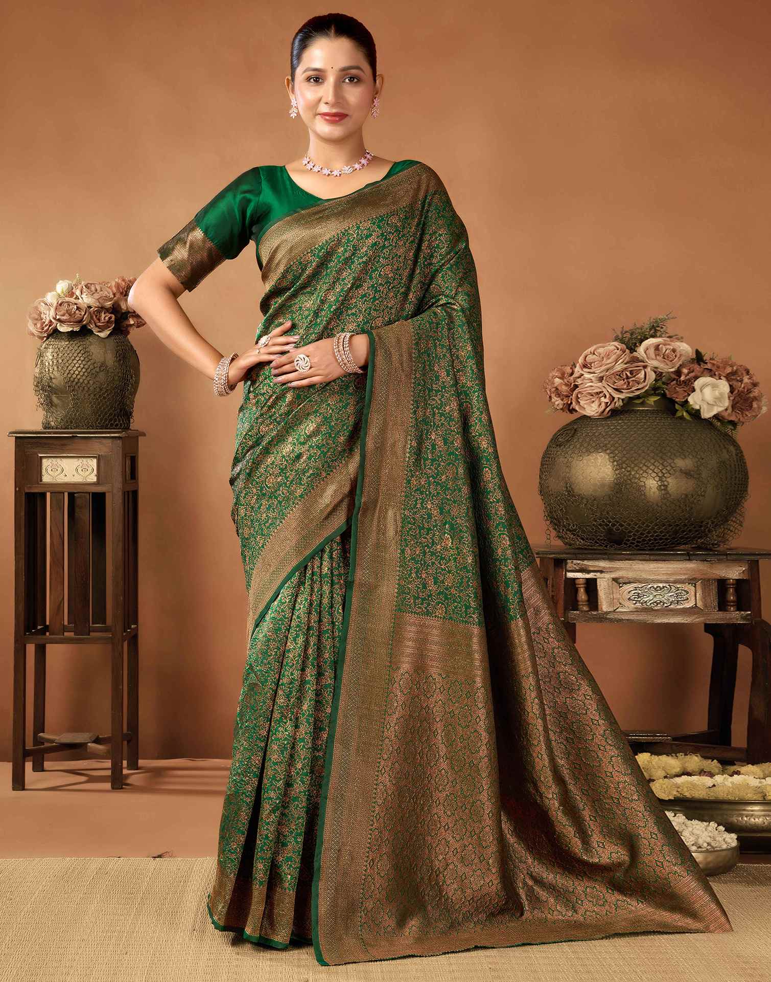 Green Silk Woven Saree