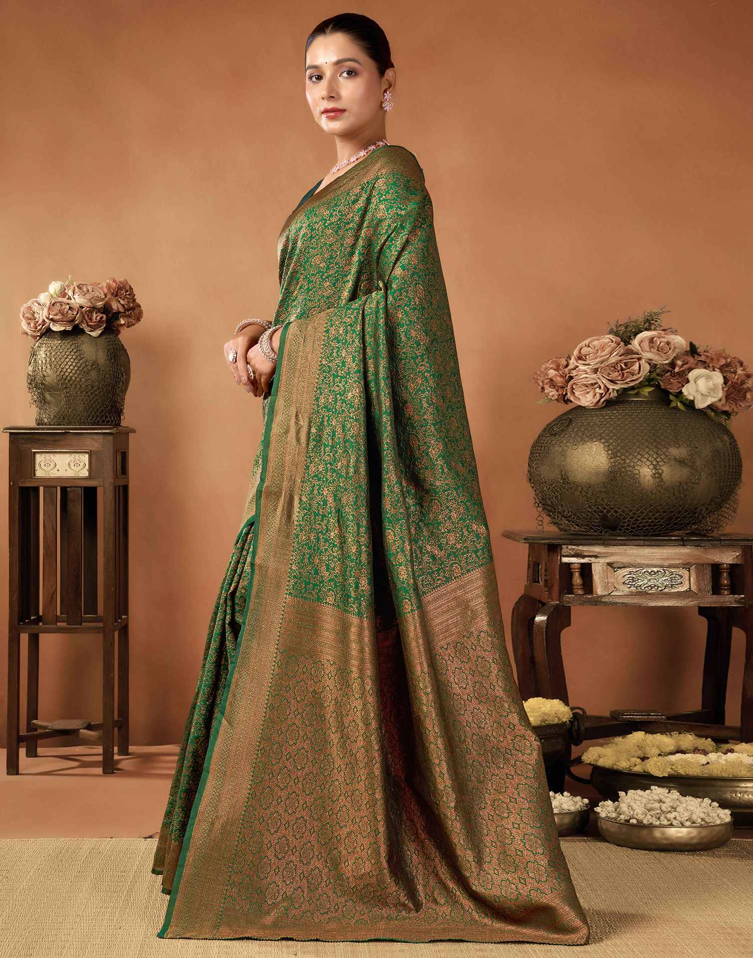 Green Silk Woven Saree