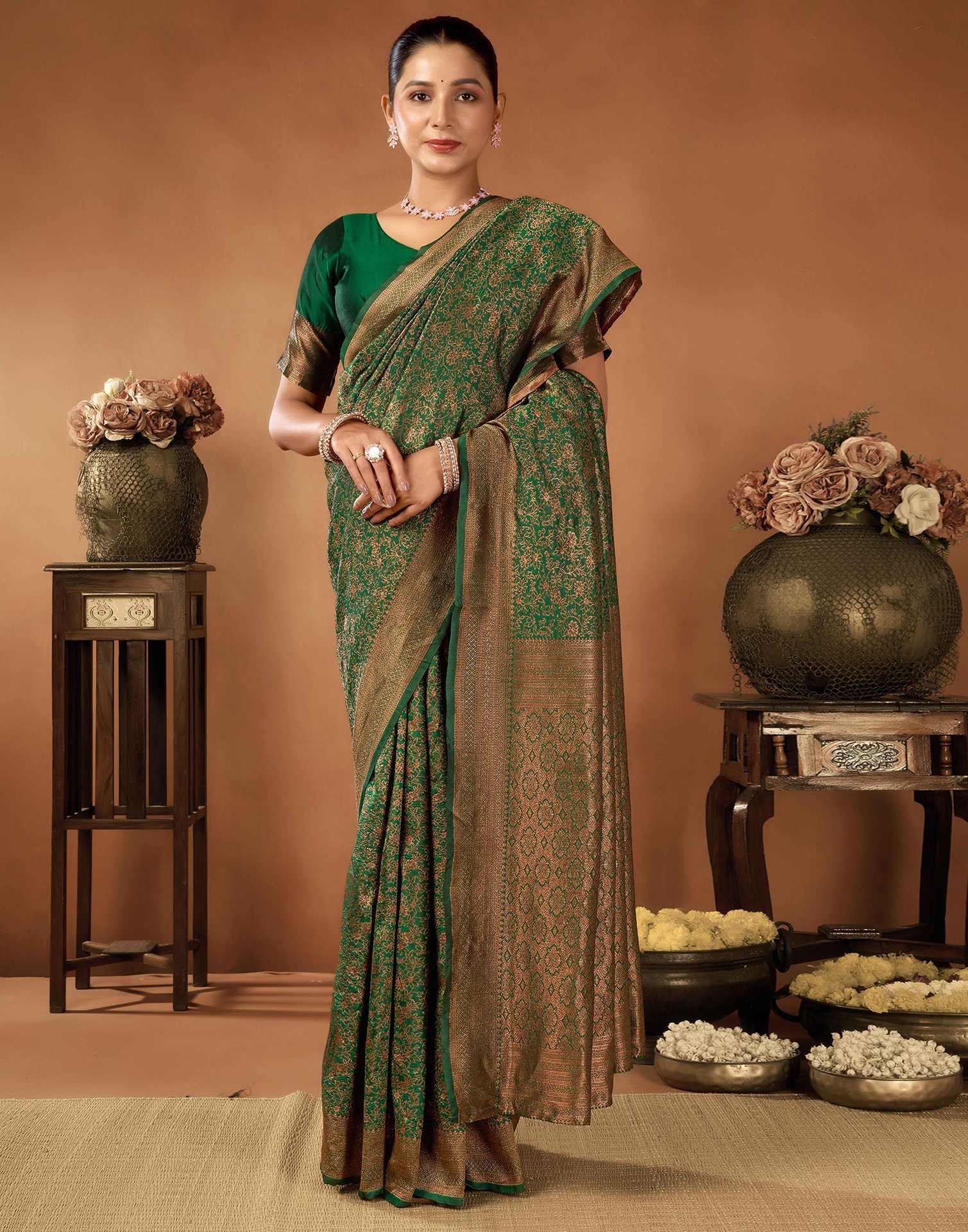 Green Silk Woven Saree