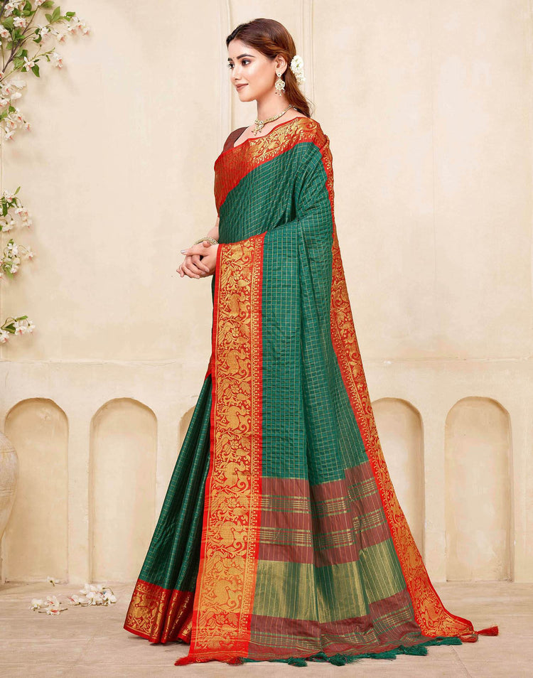 Green Silk Woven Kanjivaram Saree