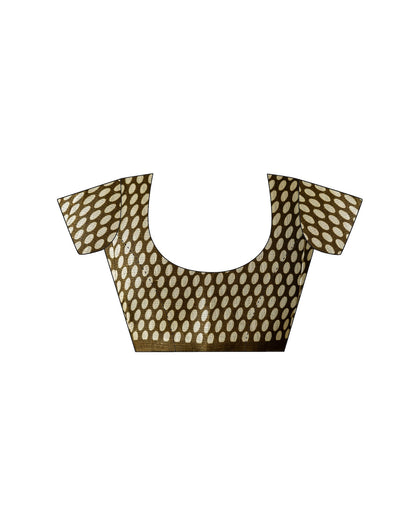 Khaki Khadi Printed Saree