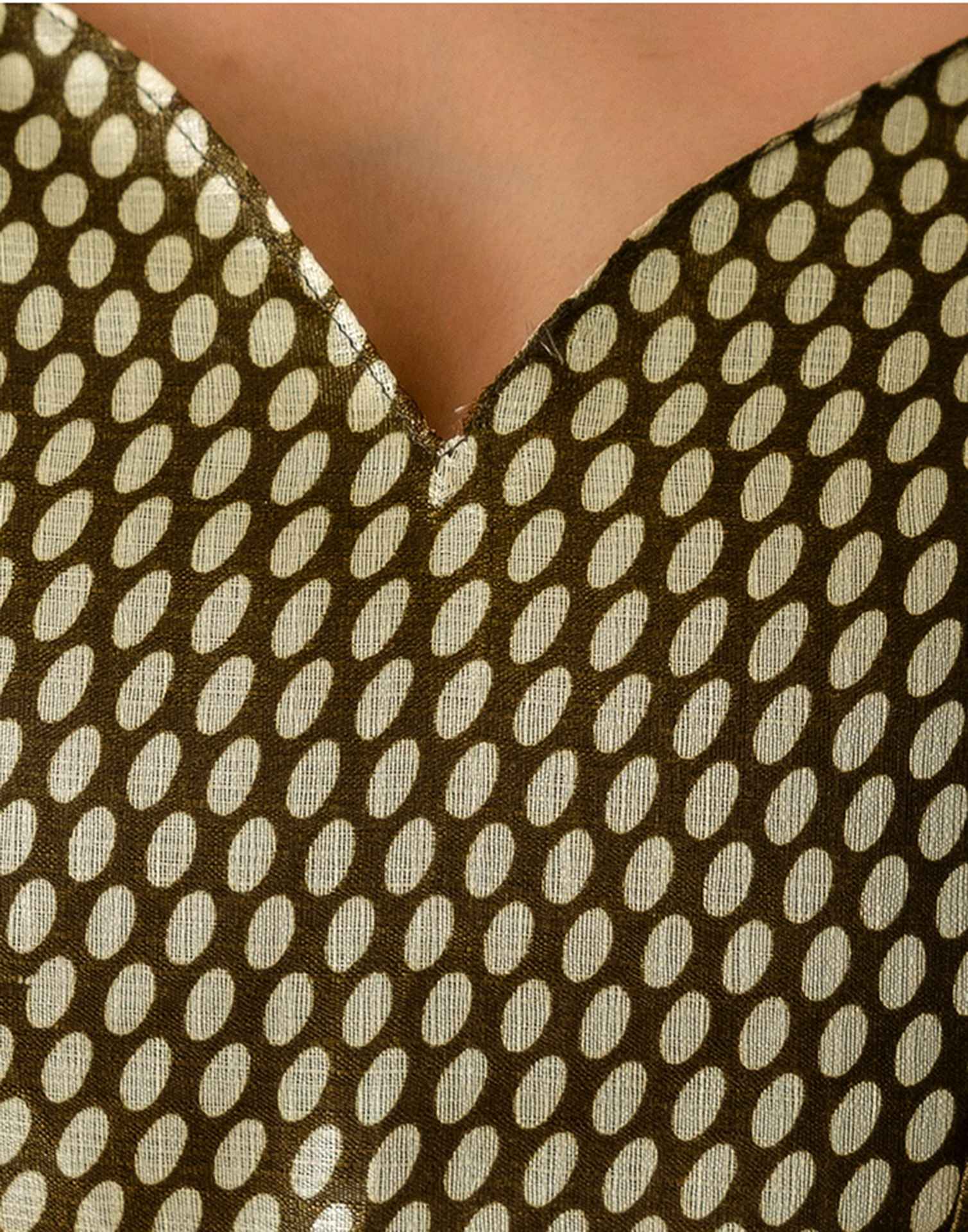 Khaki Khadi Printed Saree