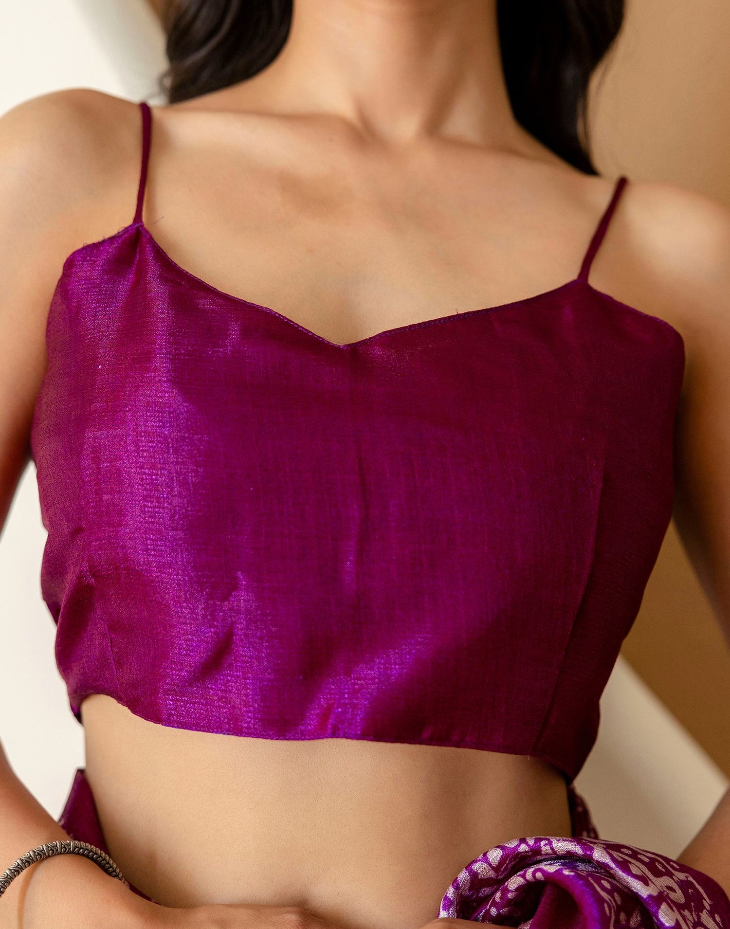 Dull Purple Khadi Printed Saree
