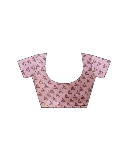 Pink Khadi Printed Saree