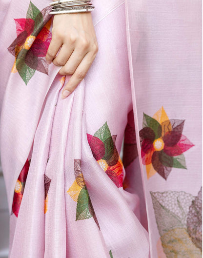 Light Purple Khadi Printed Saree