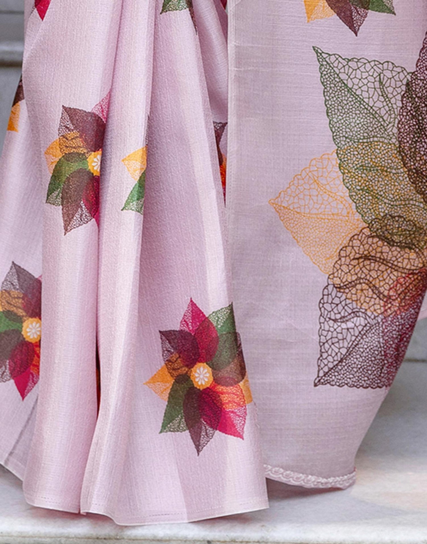 Light Purple Khadi Printed Saree