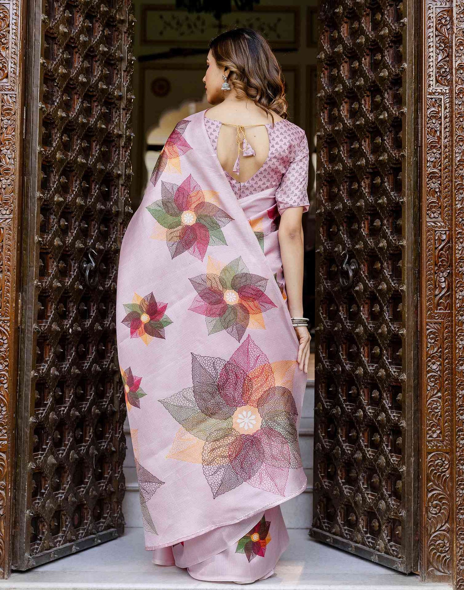 Light Purple Khadi Printed Saree