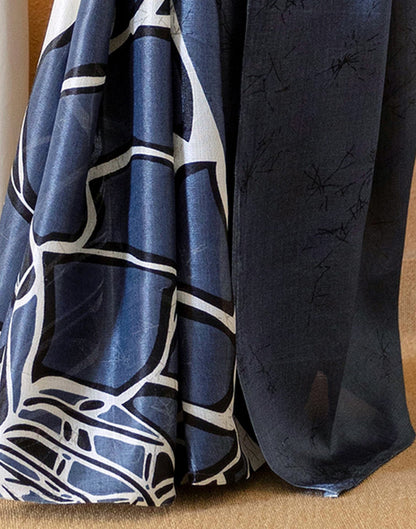 Grey Khadi Printed Saree