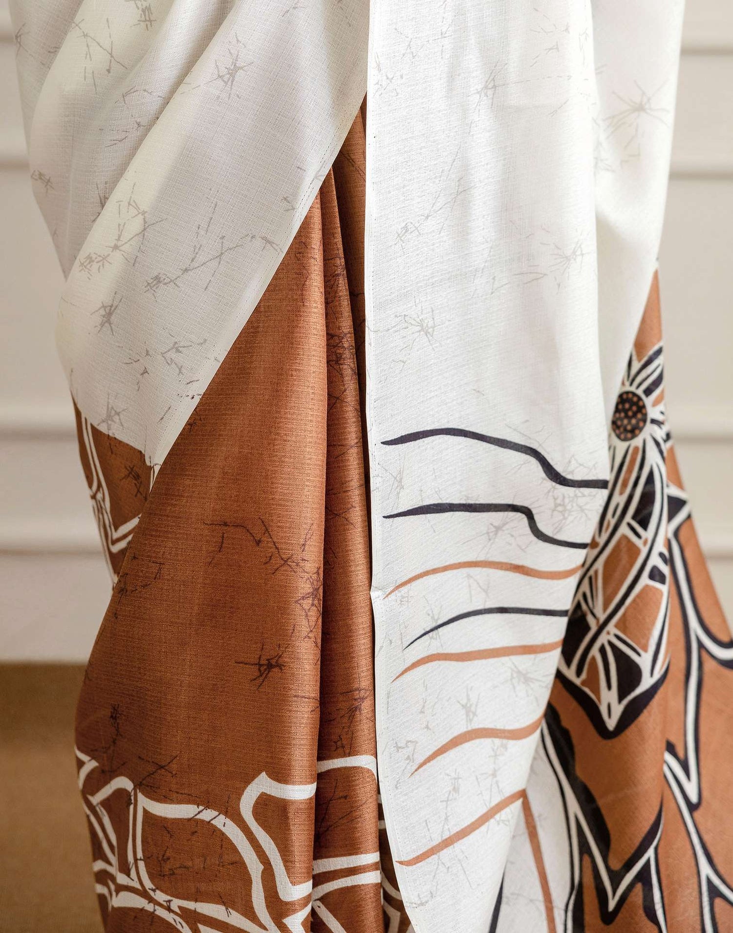 Brown Khadi Printed Saree