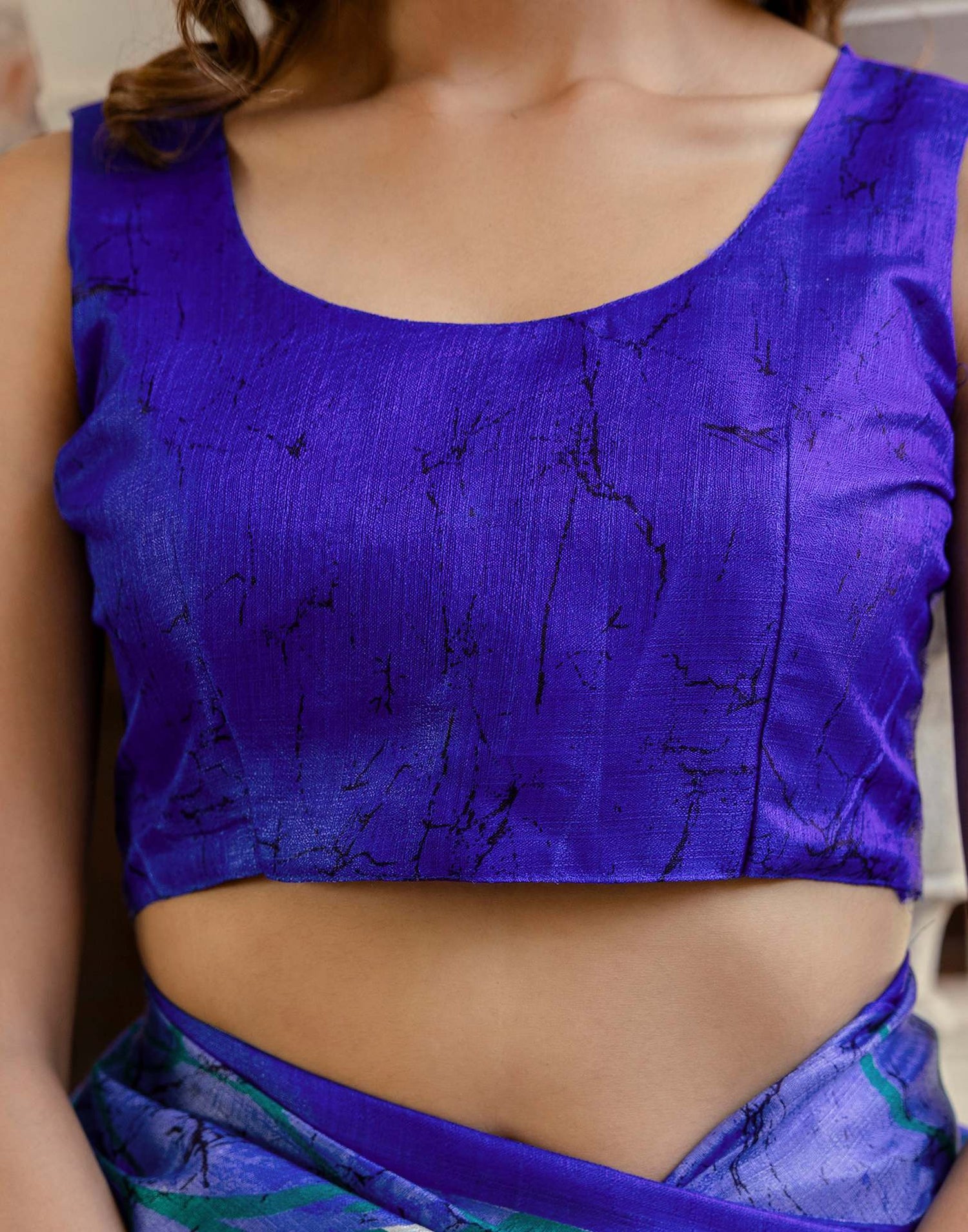 Teal Green Khadi Printed Saree