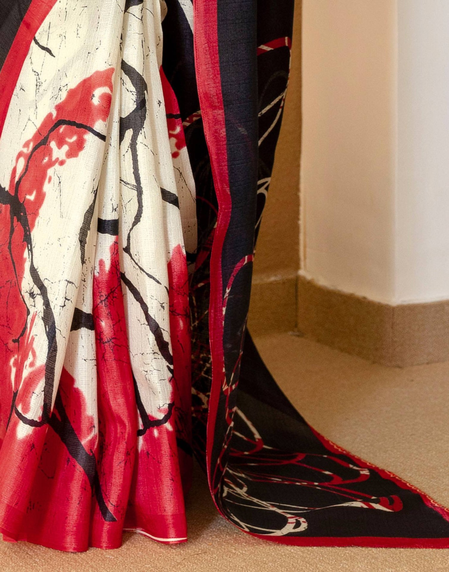 Black Khadi Printed Saree