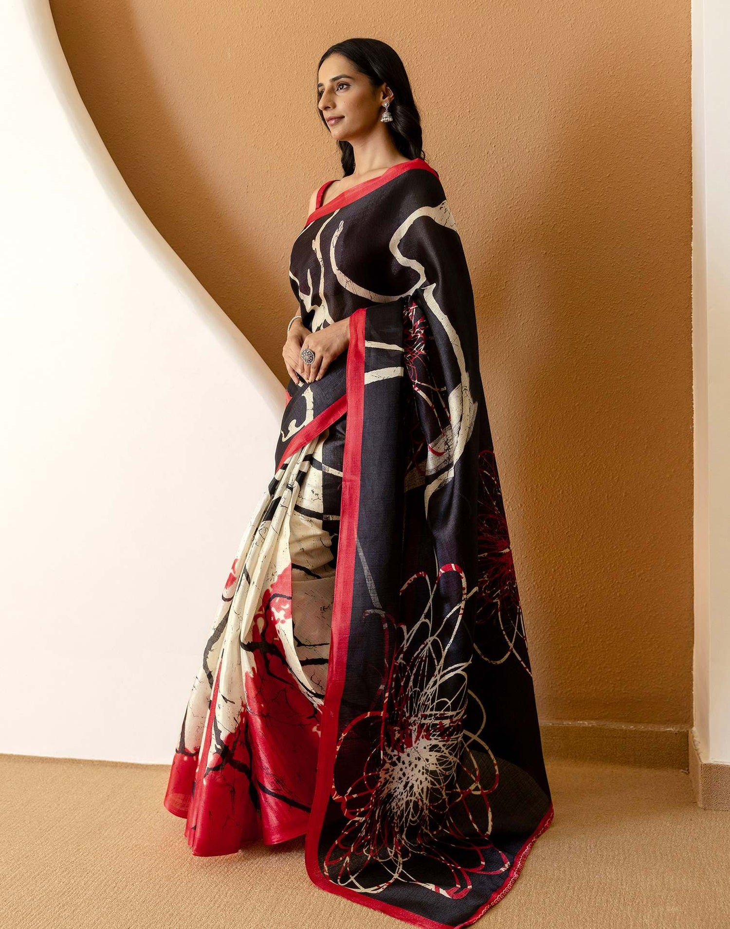 Black Khadi Printed Saree