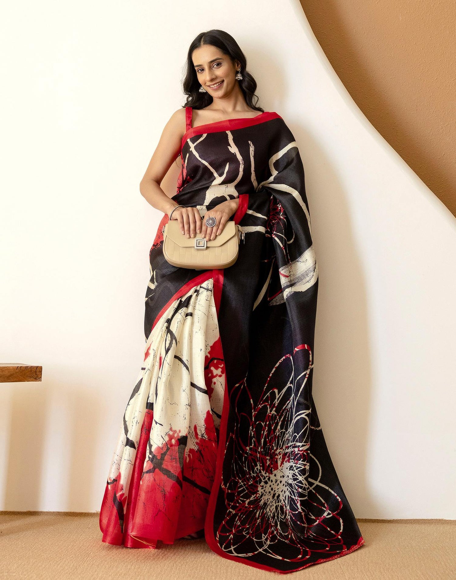 Black Khadi Printed Saree