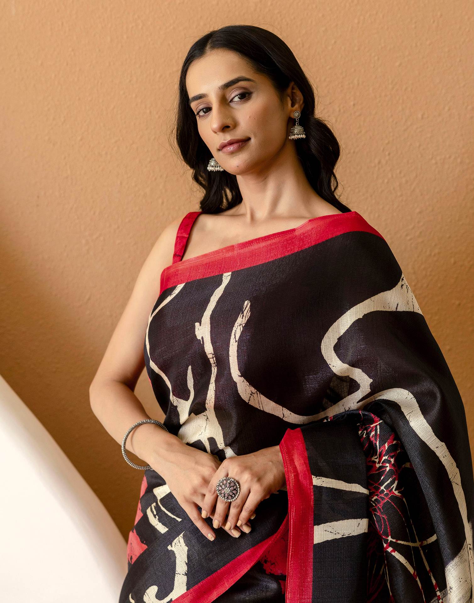 Black Khadi Printed Saree